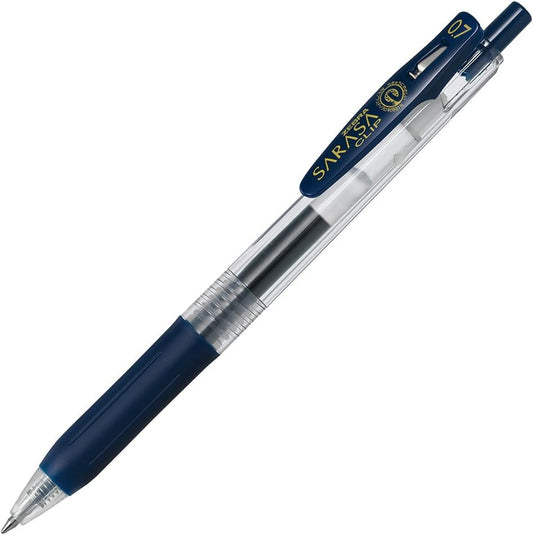 ZEBRA Sarasa Clip B-JJB15-FB Gel Ballpoint Pen, 0.7, Blue Black, 10 Pieces
