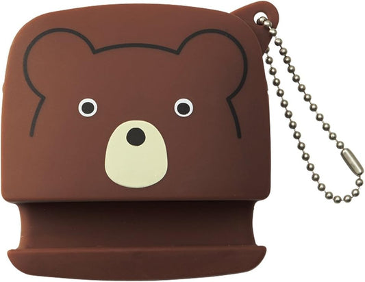 LIHIT LAB PuniLabo Cell Phone Stand w/ Earphone Holder, 3.1" ?� 1.2", Bear (A7713-1)