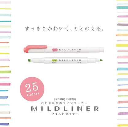 ZEBRA MILD LINER, Double Sided Highlighter Noble Color, 5 Set (WKT7-5C-NC)