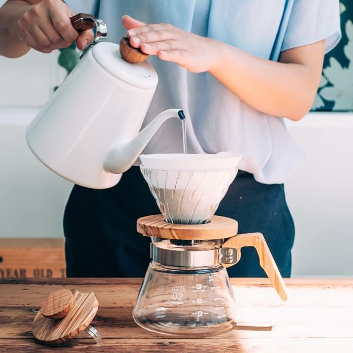 Hario V60 Olive Wood Coffee Server, 400ml