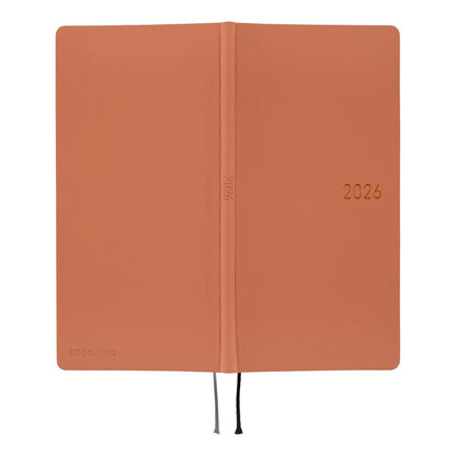 Hobonichi Almost Daily Notebook, 2026 Weeks, English Edition, Smooth/Milk Cocoa, From January, Weekly Notebook, Weekly Left, Slim and Long