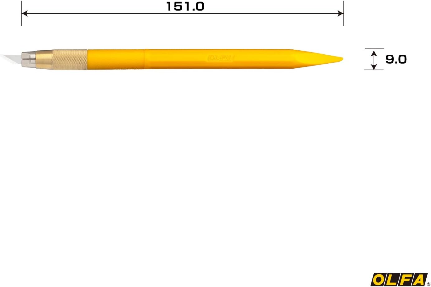 OLFA Japan-Designer's knife Yellow with 5 blades 216BSY made in Japan,