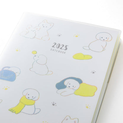 Midori Pocket Diary 2025 Slim Monthly Dog Pattern 22297006 (Begins January 2025)