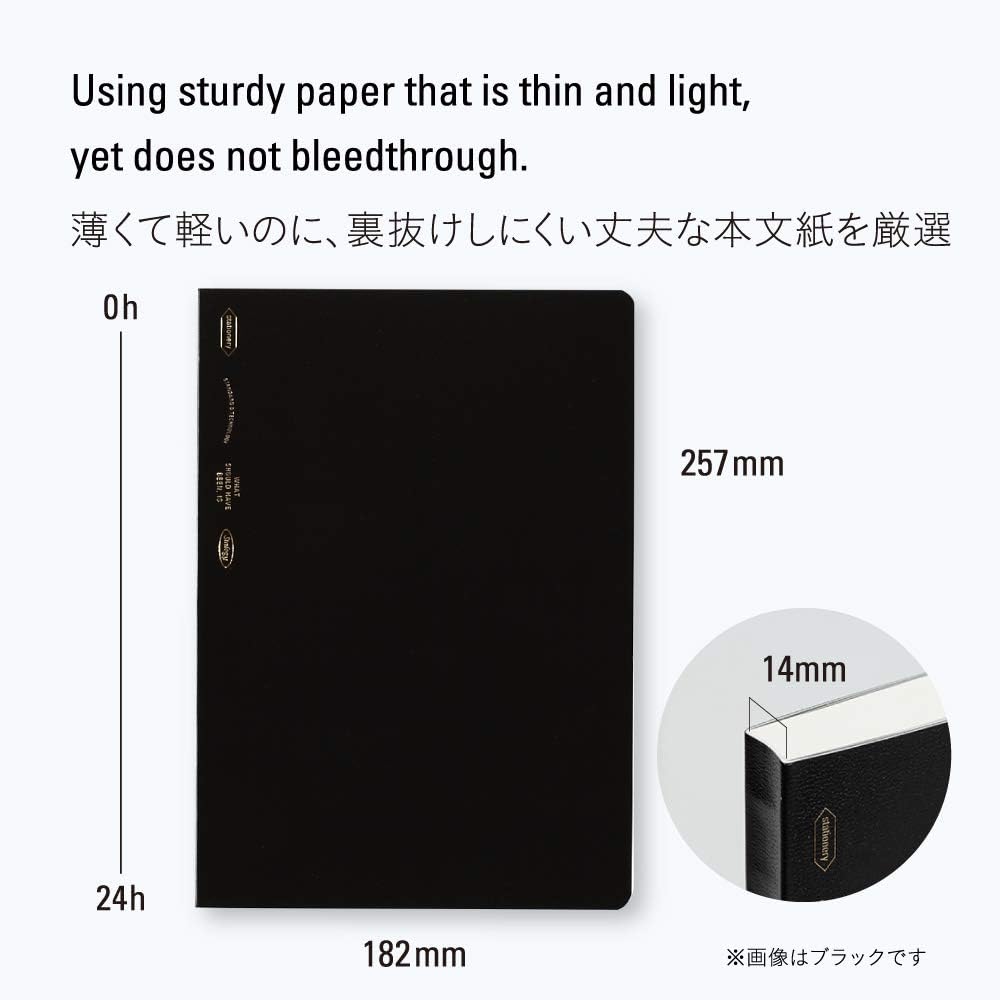Nitoms S4102 STALOGY Notebook, B5, Squared, 365 Days Notebook, Black