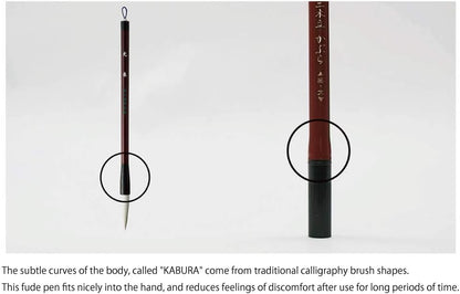 Kuretake Fude Brush Pen NIHON-DATE KABURA (No.55), hard and soft dual tip marker, for Calligraphy, Manga, Drawing, Professional, Artist, Made in Japan