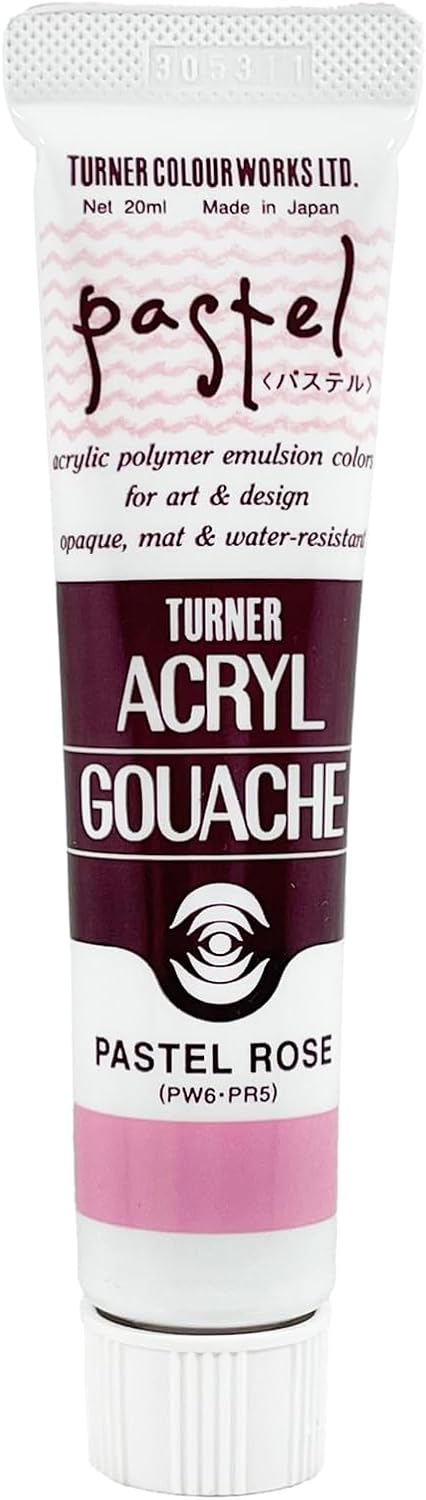 Turner Colour Works Acryl Gouache Artist Acrylic Paint - Single 20 ml Tube - Pastel Rose