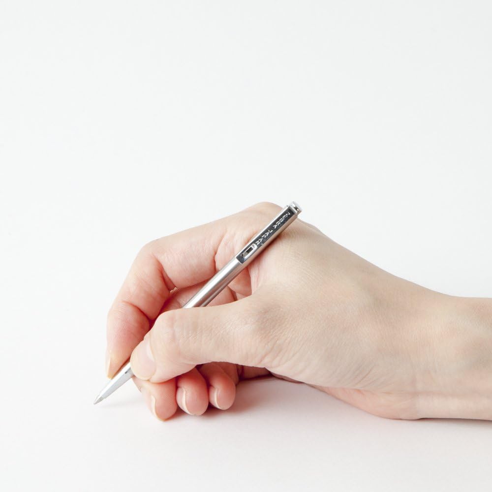 ZEBRA Mini Ballpoint Pen – 0.7mm, Silver Body, Black Ink (T-3)