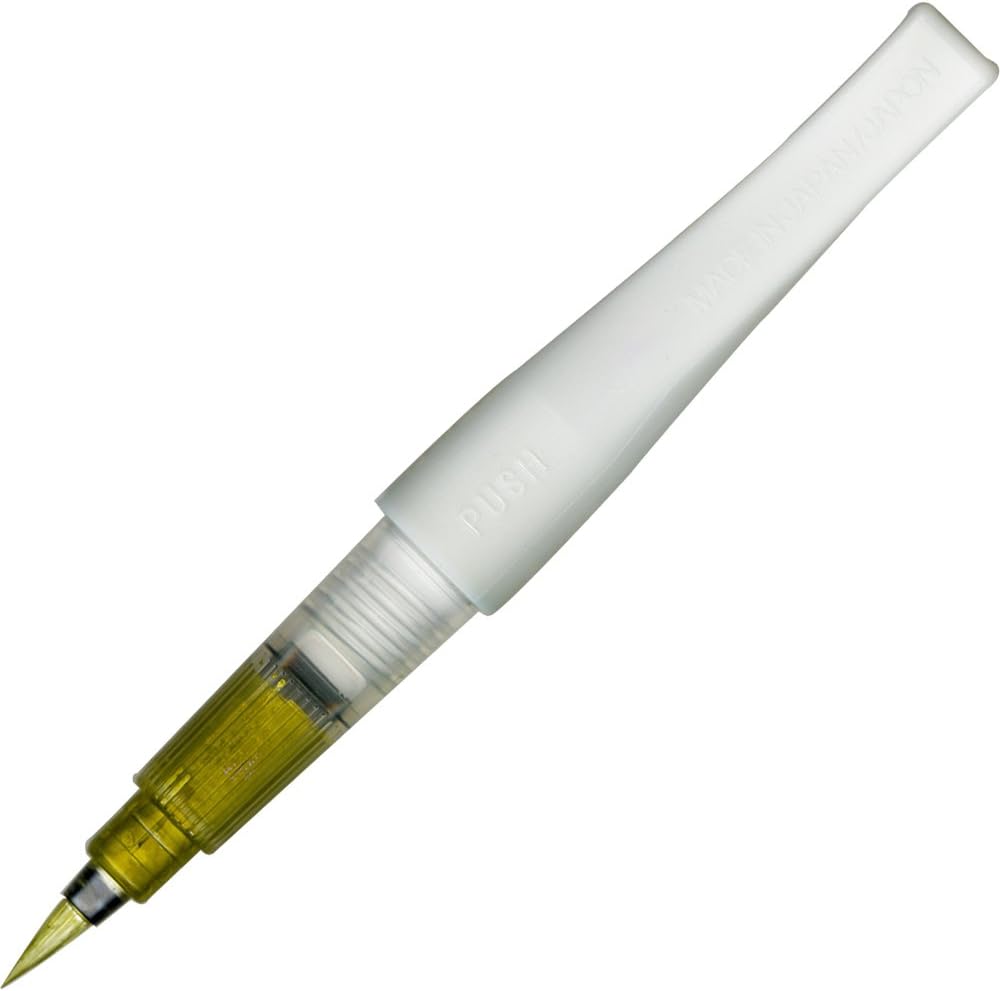 Kuretake Zig Fude Brush Pen, Memory System Wink of Luna Brush, Gold (DBB190-101)