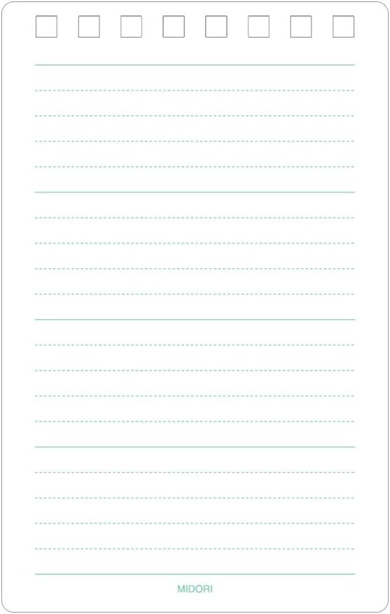 Midori Diamond Memo Pad - Medium 3" x 4.7" - Lined - 40 Sheets - Black