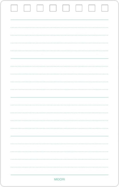 Midori Diamond Memo Pad - Medium 3" x 4.7" - Lined - 40 Sheets - Black