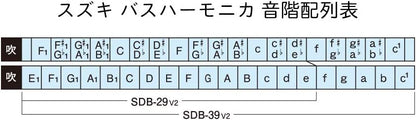 Suzuki Harmonica, Silver (SDB-29v2)