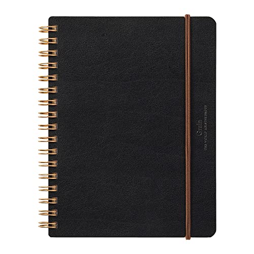 DESIGNPHIL 15222006 Midori Ring Notebook, Grain, B6 Transformation, Black