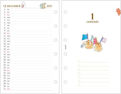 Midori 27090006 2024 B7 Weekly Carnival Pattern Planner Refill (Begins January 2024)