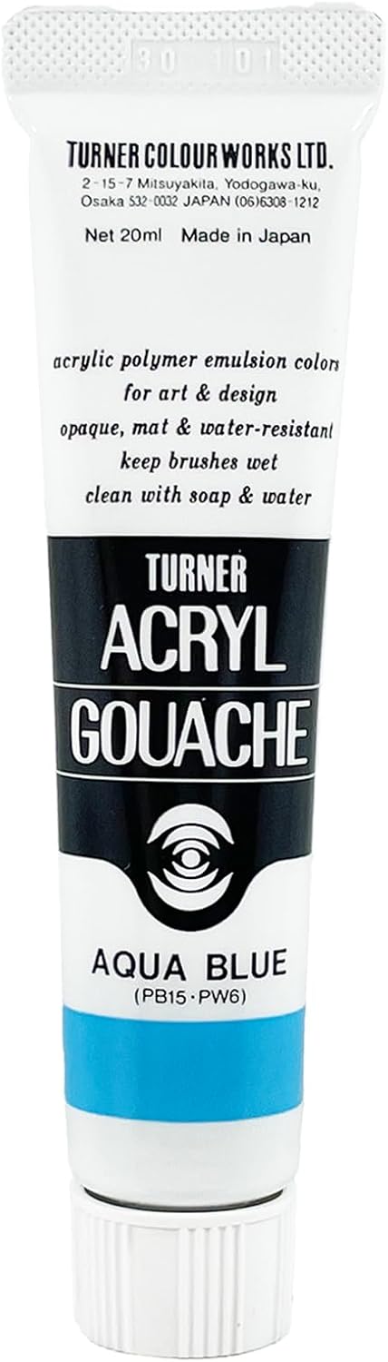 Turner Colour Works Acryl Gouache Artist Acrylic Paint - Single 20 ml Tube - Horizon Blue