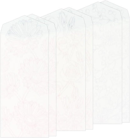 Midori 20484006 Vertical Openwork Washi Envelope Pink Bouquet Pattern