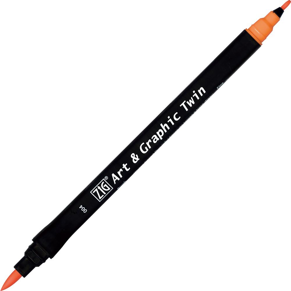 Kuretake ZIG ART & GRAPHIC TWIN 80 colors set, 0.8mm fine tip and the flexible brush, For illustrating, cartooning, Professional quality, AP-Certified, Odourless, Xylene Free, Made in Japan