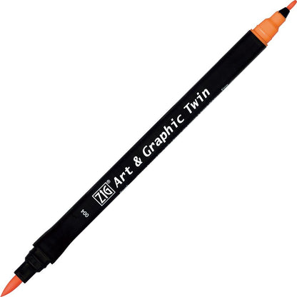 Kuretake ZIG ART & GRAPHIC TWIN 80 colors set, 0.8mm fine tip and the flexible brush, For illustrating, cartooning, Professional quality, AP-Certified, Odourless, Xylene Free, Made in Japan