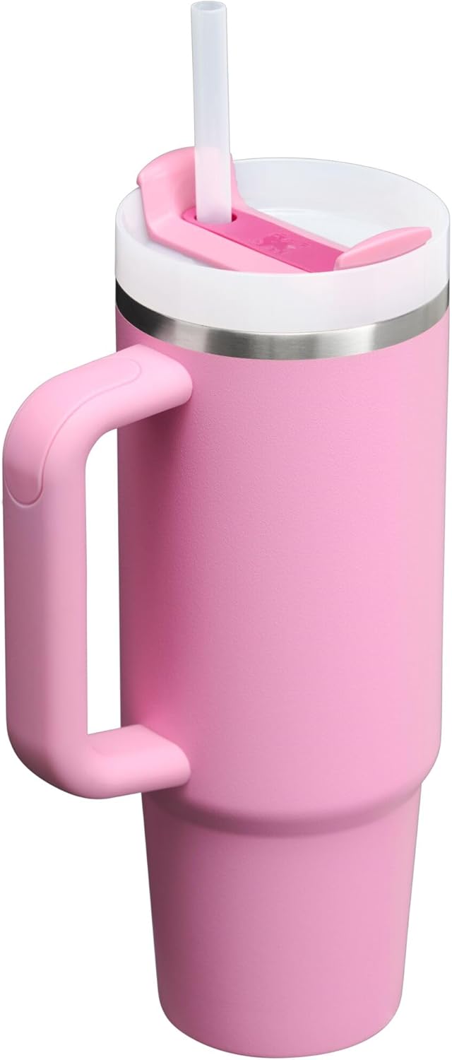 Stanley Quencher H2.0 Tumbler with Handle and Straw 30 oz | Flowstate 3-Position Lid | Cup Holder Compatible for Travel | Insulated Stainless Steel Cup | BPA-Free | Peony