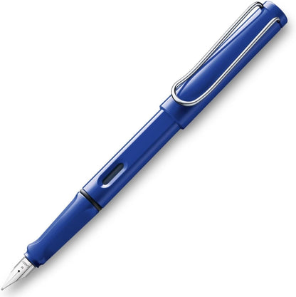 Lamy safari Fountain Pen - Elegant Design Cool Pens, Best Pens For Smooth Writing, Journaling, and Calligraphy - Blue Medium Point Pen front view
