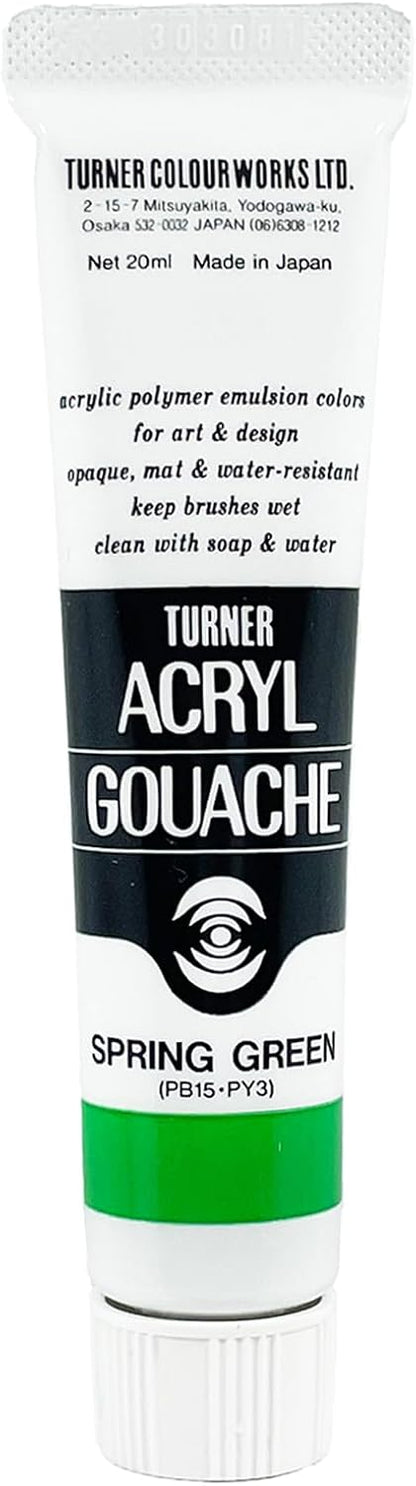 Turner Colour Works Acryl Gouache Artist Acrylic Paint - Single 20 ml Tube - Spring Green