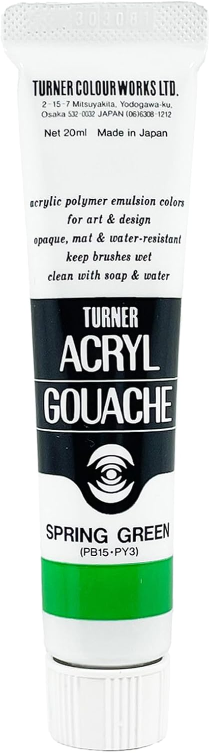 Turner Colour Works Acryl Gouache Artist Acrylic Paint - Single 20 ml Tube - Spring Green