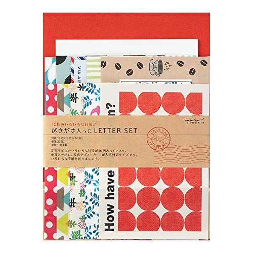 Midori 86763006 Letter Set, 763, Baffling, 10 Patterns, Red