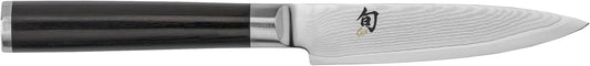 Shun Classic 4" Paring Knife, Handcrafted Japanese Vegetable & Fruit Knife, VG-MAX Core with Damascus Stainless Steel Cladding, Pakkawood Handle, Small Kitchen Tool for Peeling, Coring & Cutting