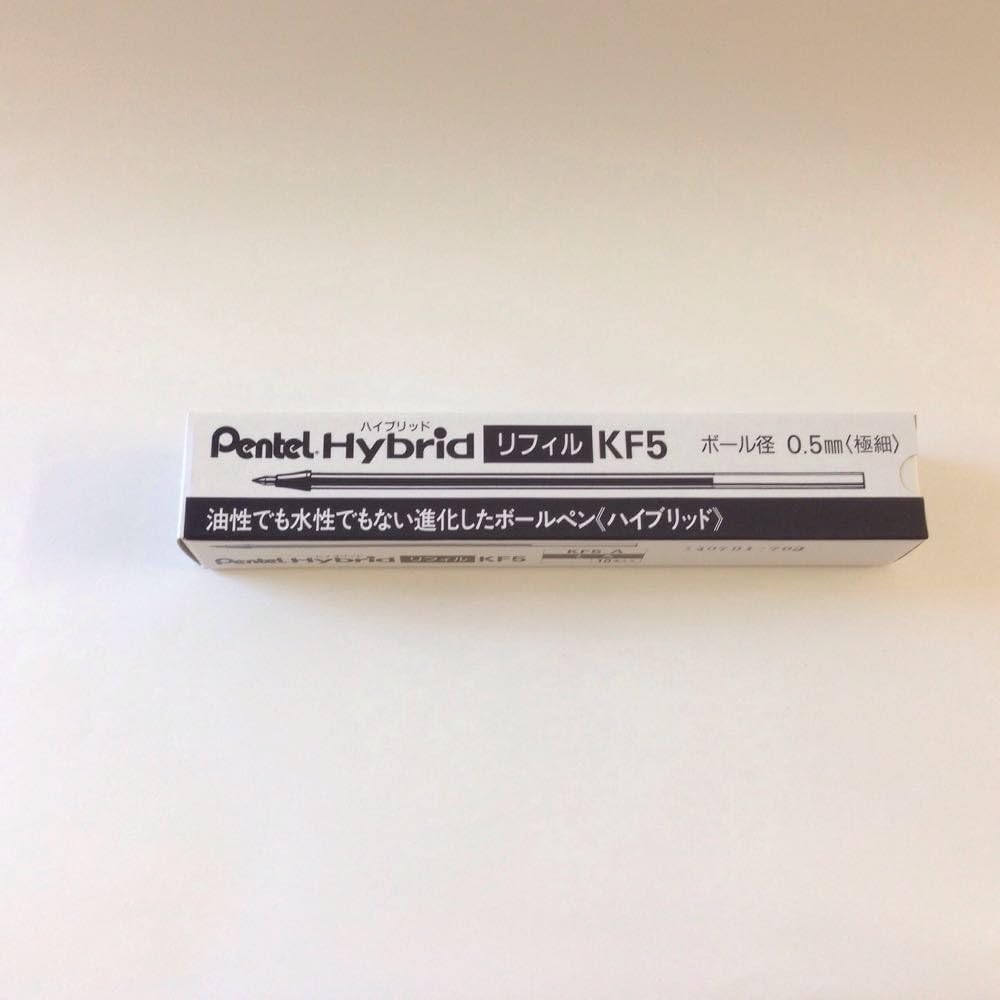 Pentel KF5-A Ballpoint Pen Refill for Hybrid, Pack of 10