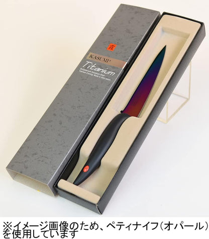 Kasumi Titanium Coated KTB4 4 3/4 Inch Utility Knife Kitcen Cutlery, 4 3/4", Multicolor