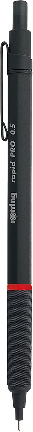rOtring Rapid Pro Mechanical Pencil, 0.5 mm, Matte Black Finish, Precision Writing and Sketching Instrument with Comfortable Grip