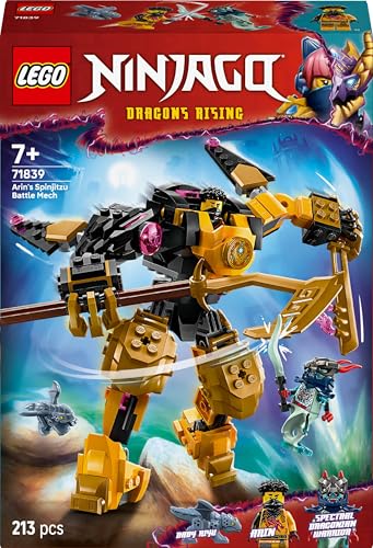 LEGO NINJAGO Arin’s Spinjitzu Battle Mech Toy Set 71839 Building Blocks Toys for 7+ Gift for Boys and Girls
