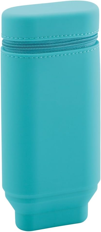 LIHIT LAB A7694-14 Stand Pencil Case, Oval Type, Light Blue