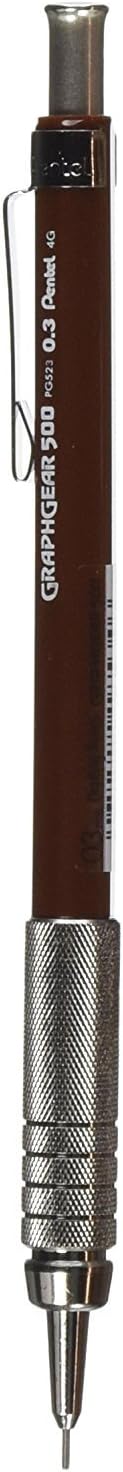 Pentel GraphGear 500 Mechanical Drafting Pencil, (0.3mm), Extra Fine Line, Brown Barrel (PG523E)