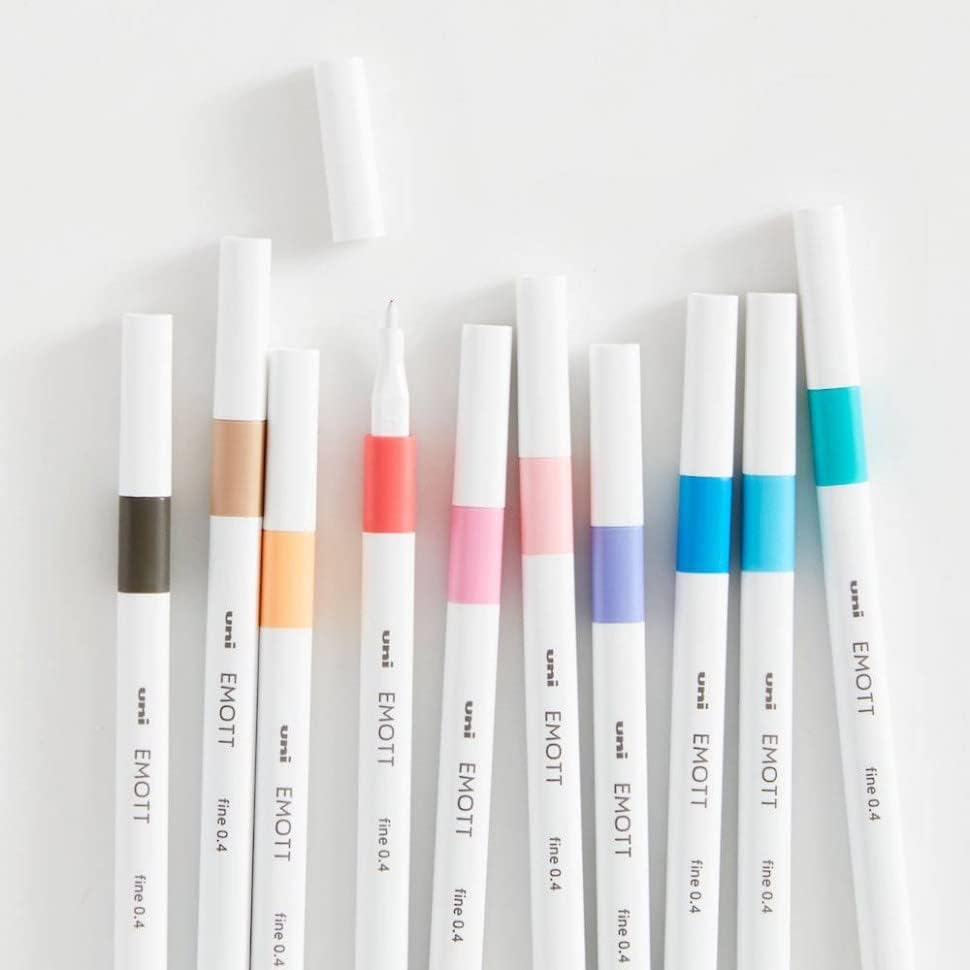 Uni EMOTT Fineliner Pen Set #2, 10-Colors