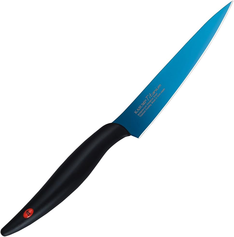 Kasumi Titanium Coated KTB4 4 3/4 Inch Utility Knife Kitcen Cutlery, 4 3/4", Multicolor
