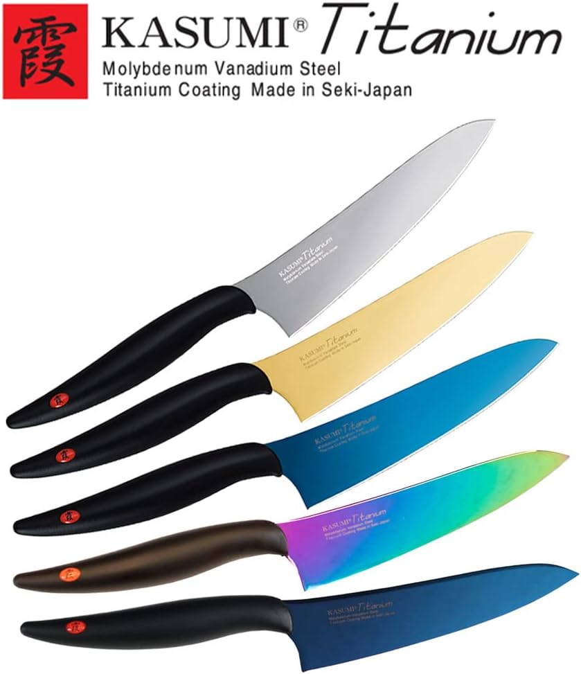 Sumikama Kasumi 22013/G Knife, Titanium Coated Small Knife, 5.1 inches (13 cm), Gold, Rust Resistant, Made in Japan, Seki City, Gifu Prefecture