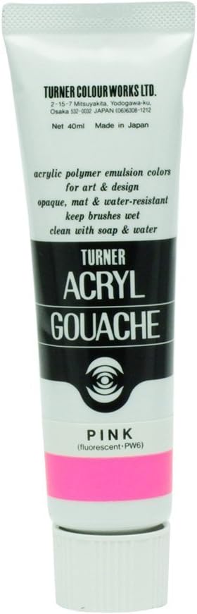 Turner Colour Works Acryl Gouache Artist Acrylic Paint - Single 40 ml Tube - Pink