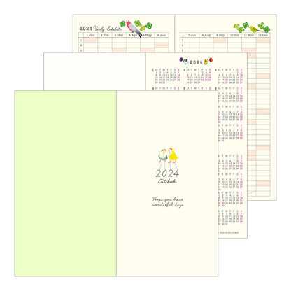 Midori 22245006 Pocket Diary, 2024, Slim, Monthly, Tri Pattern (Begins October 2023)