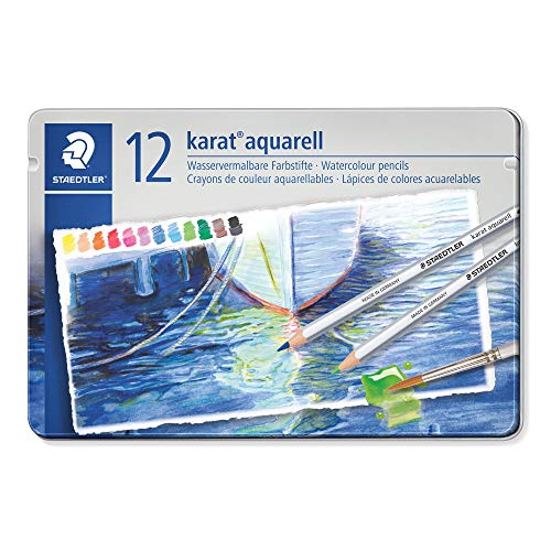 Staedtler 125 M12 Colored Pencils, 12 Colors, Watercolor Pencils, Karat Aquerel