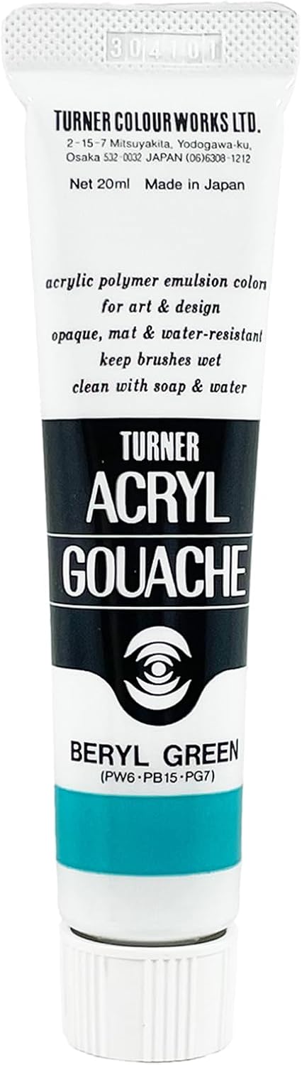 Turner Colour Works Acryl Gouache Artist Acrylic Paint - Single 20 ml Tube - Beryl Green