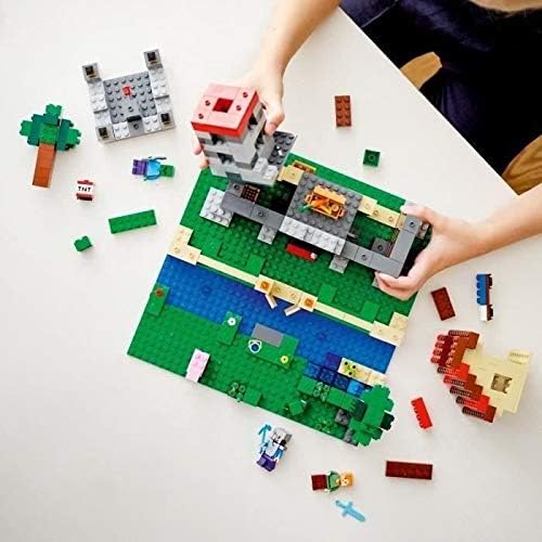 LEGO 21161 Minecraft The Crafting Box 3.0 2in1 Castle Fortress Farm Set with Steve, Alex and Creeper Figures