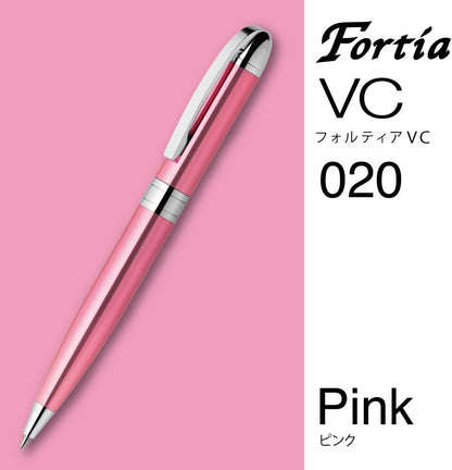 ZEBRA Oil Based Ink Ballpoint Pen, Fortia VC, Black Ink, Pink Body - BA93-P