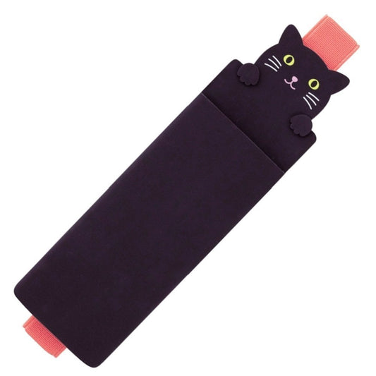 LIHITLAB PuniLabo Book Band with Pen Case Holder, 2.1" ÌĉÛÓ 0.8", Black Cat (A7720-3)