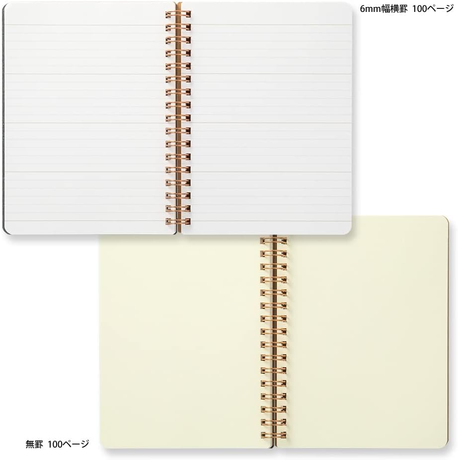DESIGNPHIL 15222006 Midori Ring Notebook, Grain, B6 Transformation, Black