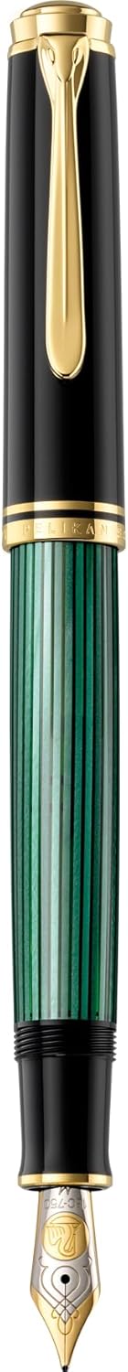 Pelican M800 EF Fountain Pen, Extra Fine Point, Green Stripe, Souverane, main image