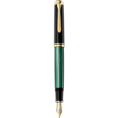 Pelikan Souverän M800 Fountain Pen, Medium Nib, Green Stripe (Authentic Imported Product)
