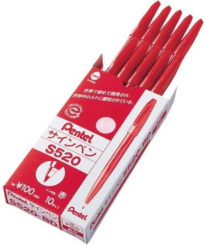 Pentel Sign Pen [Red] x 30 pieces (Japan Import)
