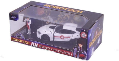 Robotech 1:24 2020 Toyota Supra Die-cast Car & 2.75" Rick Hunter Figure, Toys for Kids and Adults