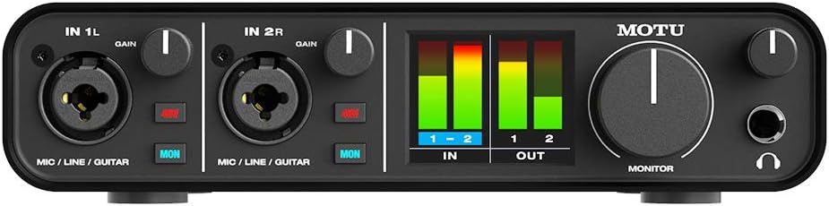 MOTU M2 2 in 2 Out USB Audio Interface, Domestic Genuine Product USB-DAC Gaming, iPhone/iPad Compatible, Song Frame Distribution, DAW Software Included