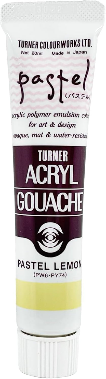 Turner Colour Works Acryl Gouache Artist Acrylic Paint - Single 20 ml Tube - Pastel Lemon